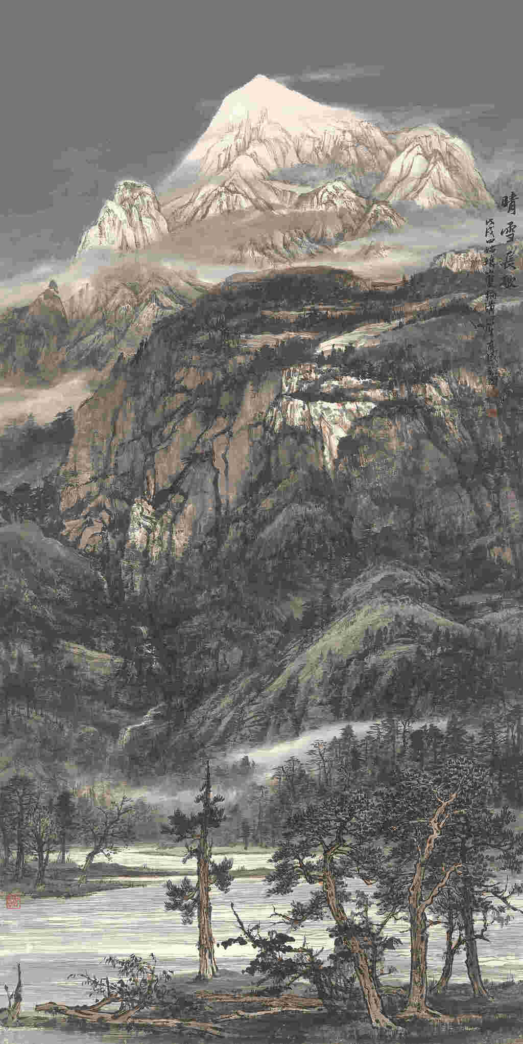 15周裕国  晴雪长歌138x64cm  2024年