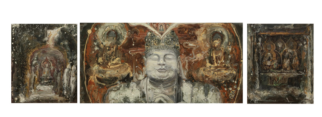 8 谷晓艳 逸彩之巴蜀石窟 50x60cm 120x60cm 50x60cm 油画