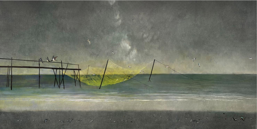 《捕·生息》耿德法  油画  150x300cm 2023年