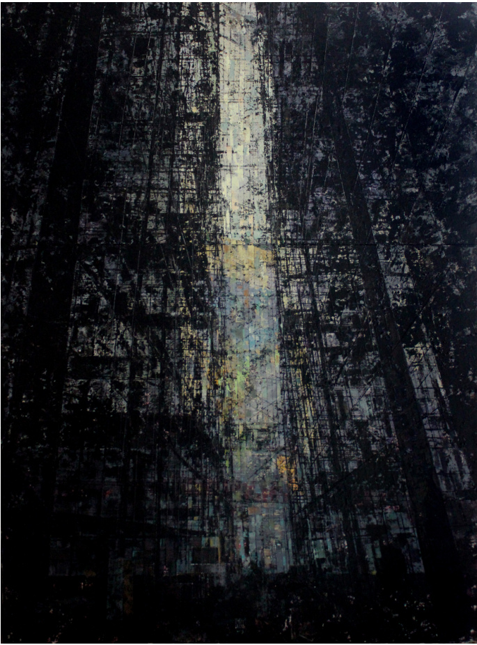 《城市印象之六十一●筑梦》  彭洪兵  布面油画 160×120cm  2019年