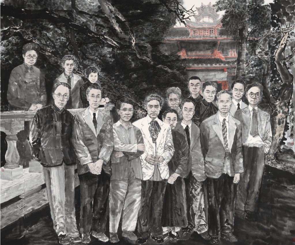 《科教之光-沙坪学灯》 王跃 中国画  240x200cm  2022年
