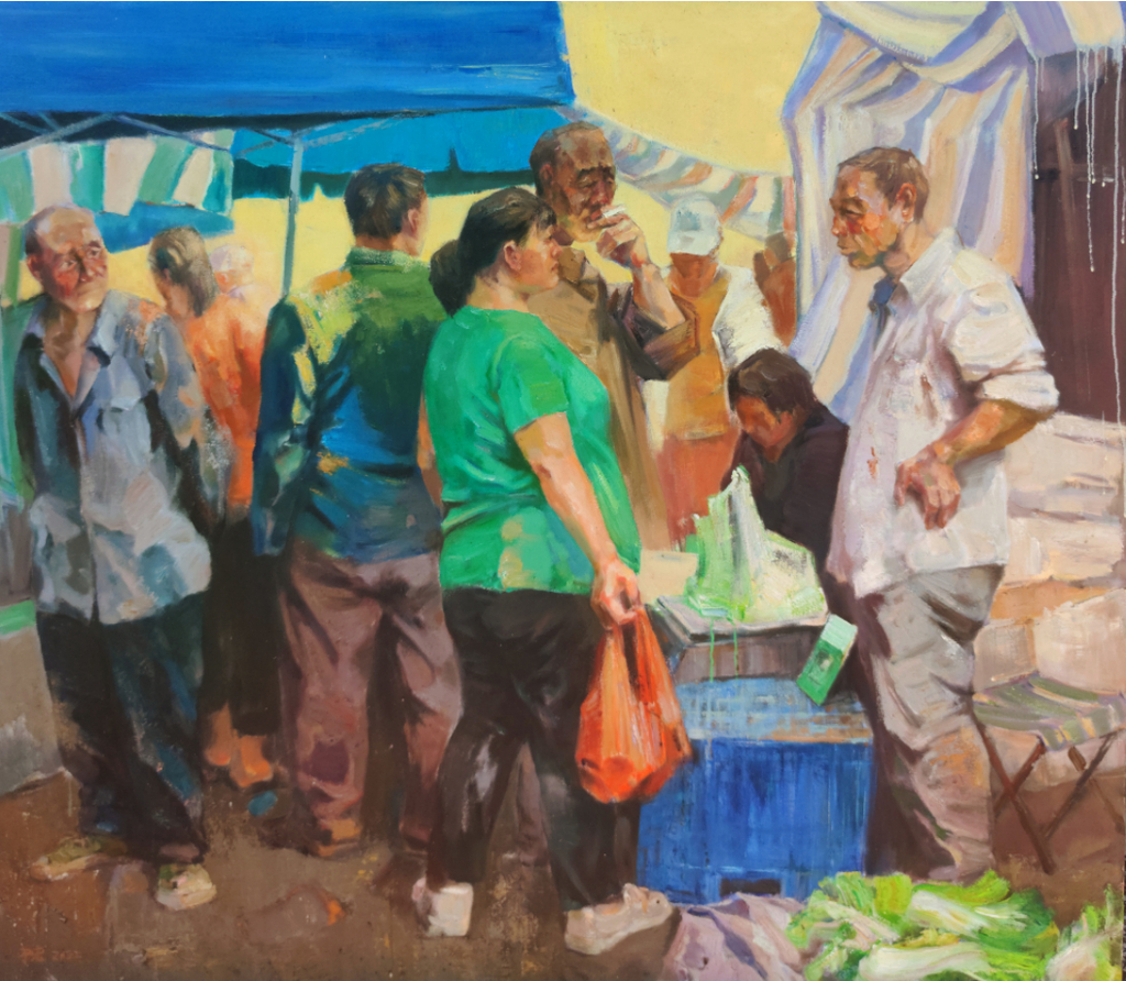 《早市》  施宇宏   油画160x140cm  2023年