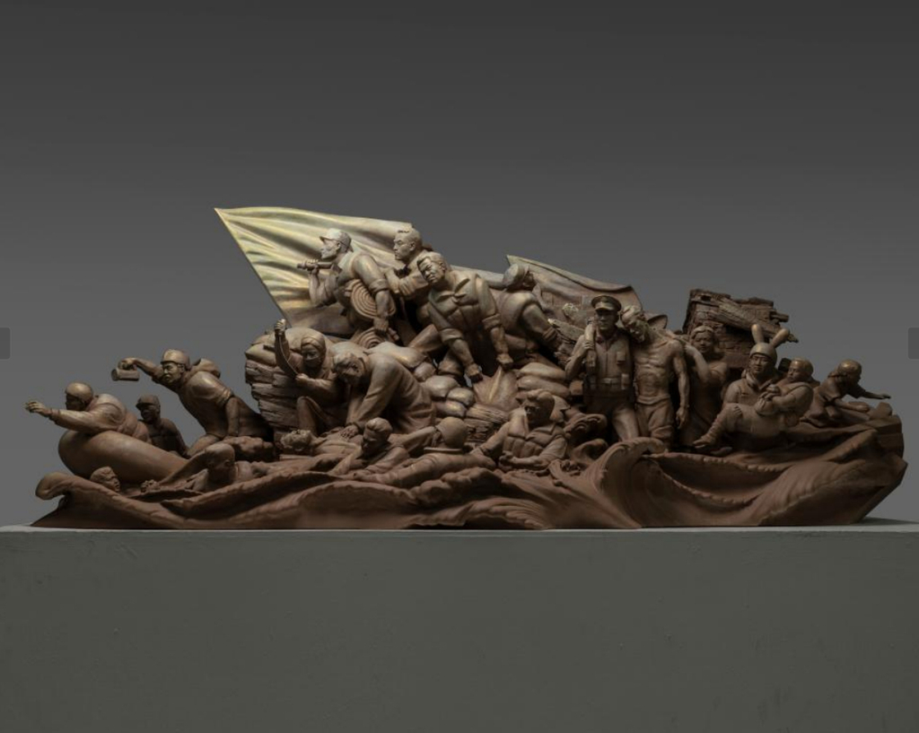 《最前线--2021河南救灾记实录》 杨洲 雕塑 20×9×8cm  2022年