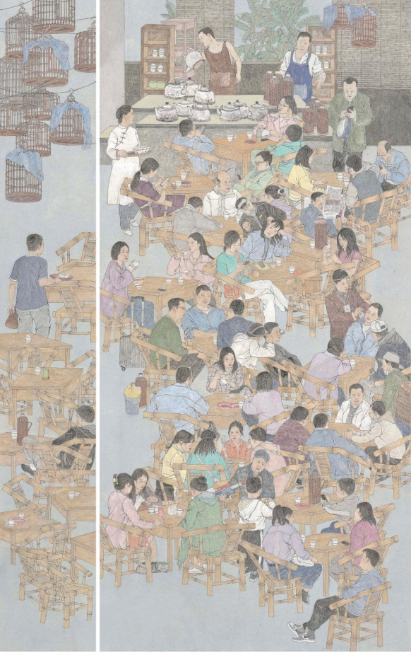 《锦城秋知韵》郑翔懿  中国画   235x145cm  2021年