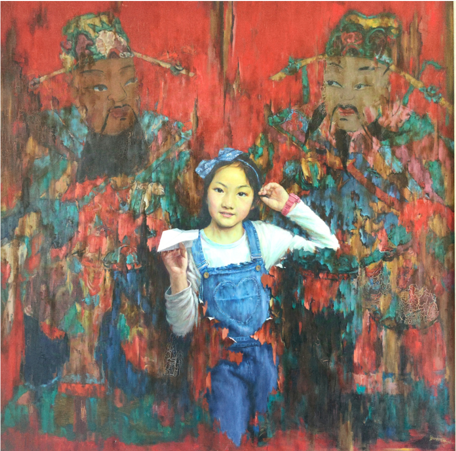 《穿越》蒋昌胜 油画 150x150cm  2019年