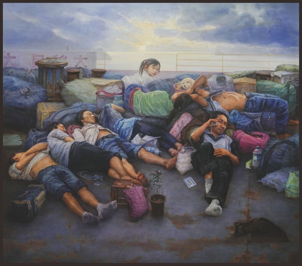 《移民初光》崔毅  布面油彩  180x160cm  2016年