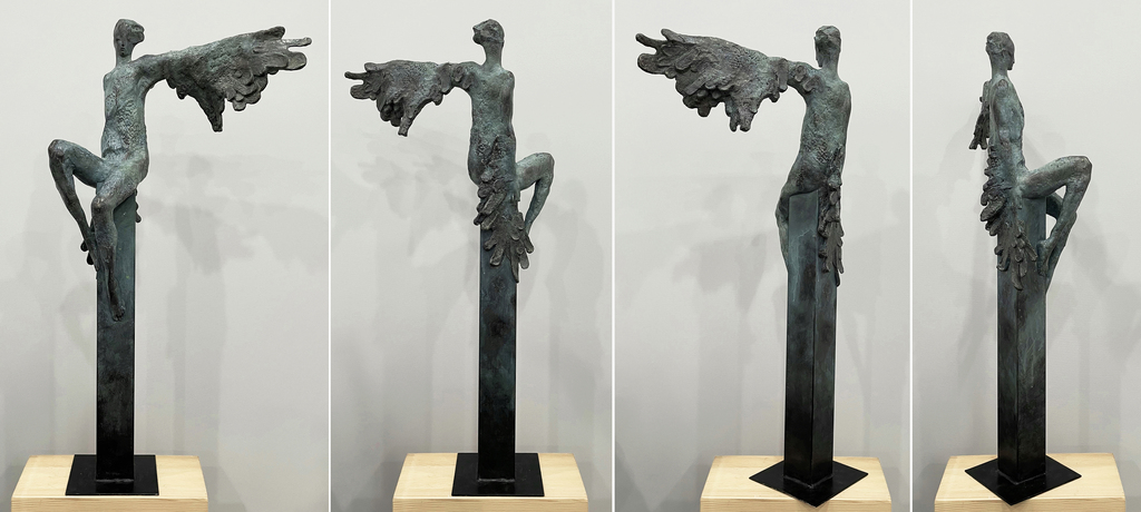 朱君如 《象征》 综合材料 电脑着色仿铜、仿石  26X20X70cm 2020年