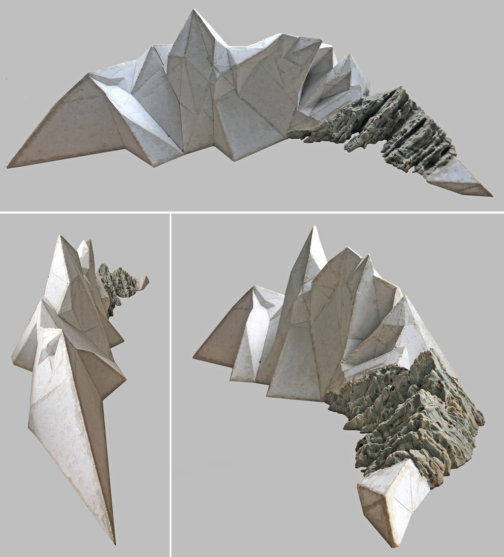 朱君如 《山语》 水泥板、石材  135x40x45cm  2012年