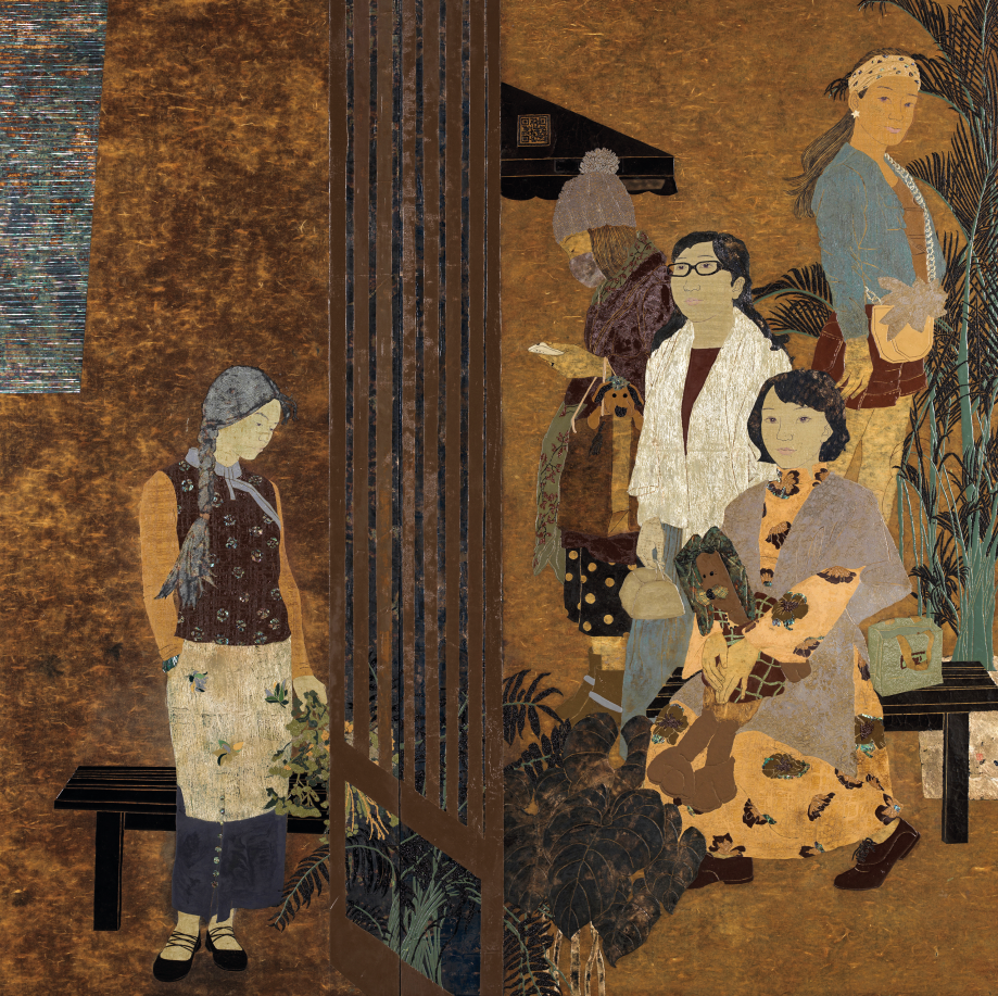 李娟 盛世芳华 200cm×200cm 漆画