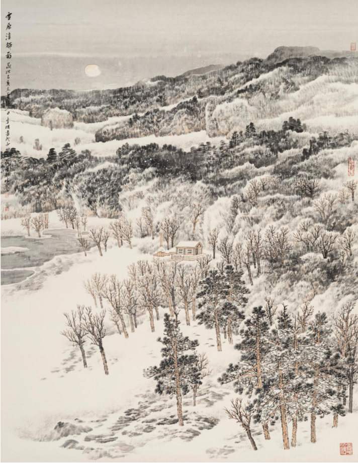 4 李明 雪原清辉图 186cm×144cm 中国画