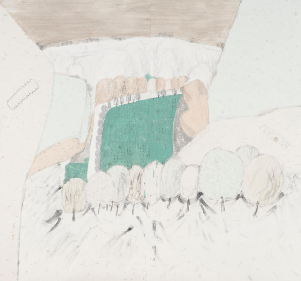 付万全黄河源180cm×180cm  中国画