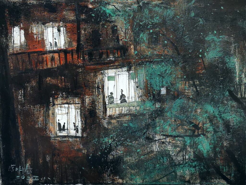 陈明春 《春雨》布面油画 80cm×60cm 2024年_调整大小