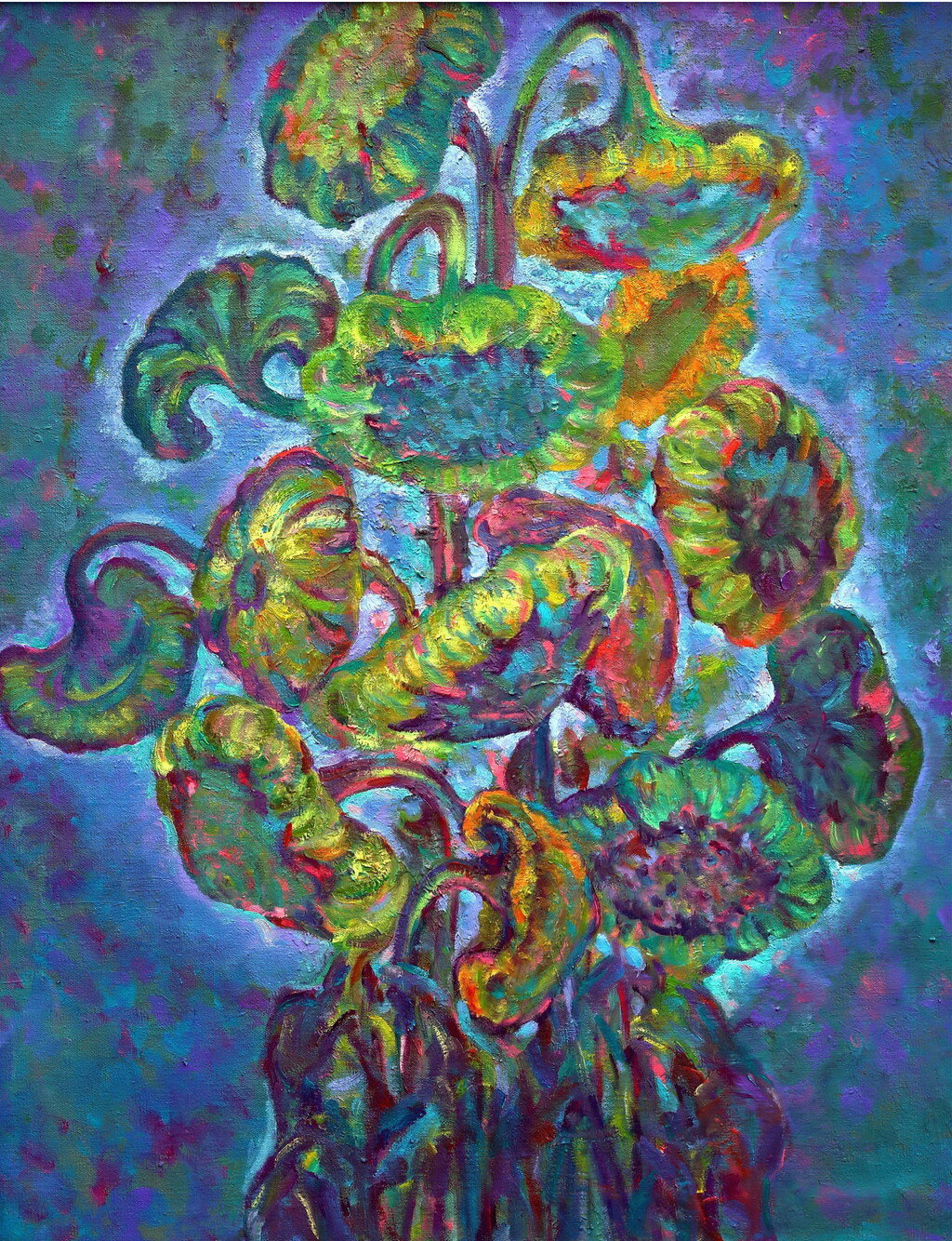 乌兰 《葵》 油画70cmx90cm  2018年