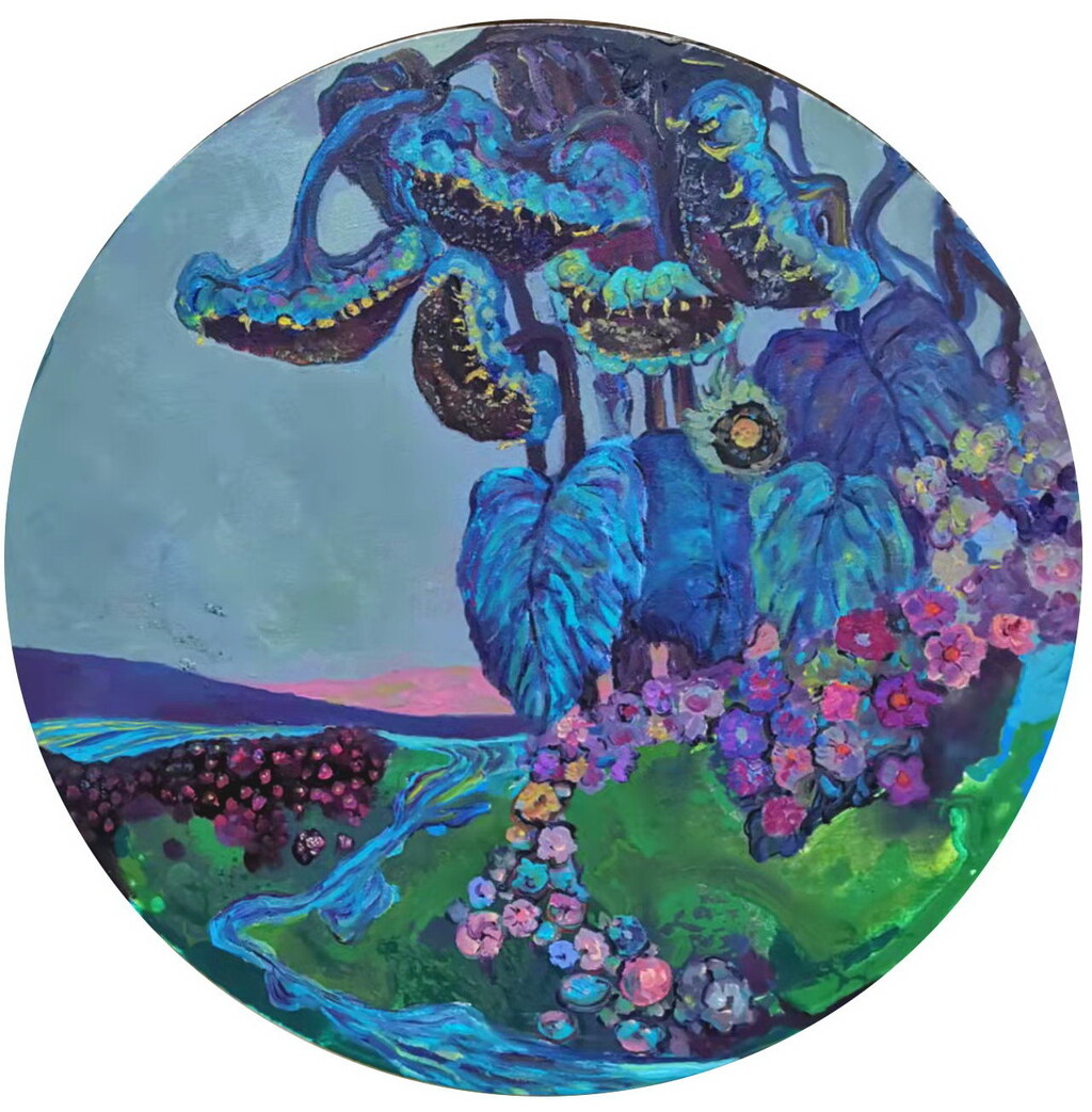 乌兰 《葵花系列》 油画 60cmx60cm 2017年