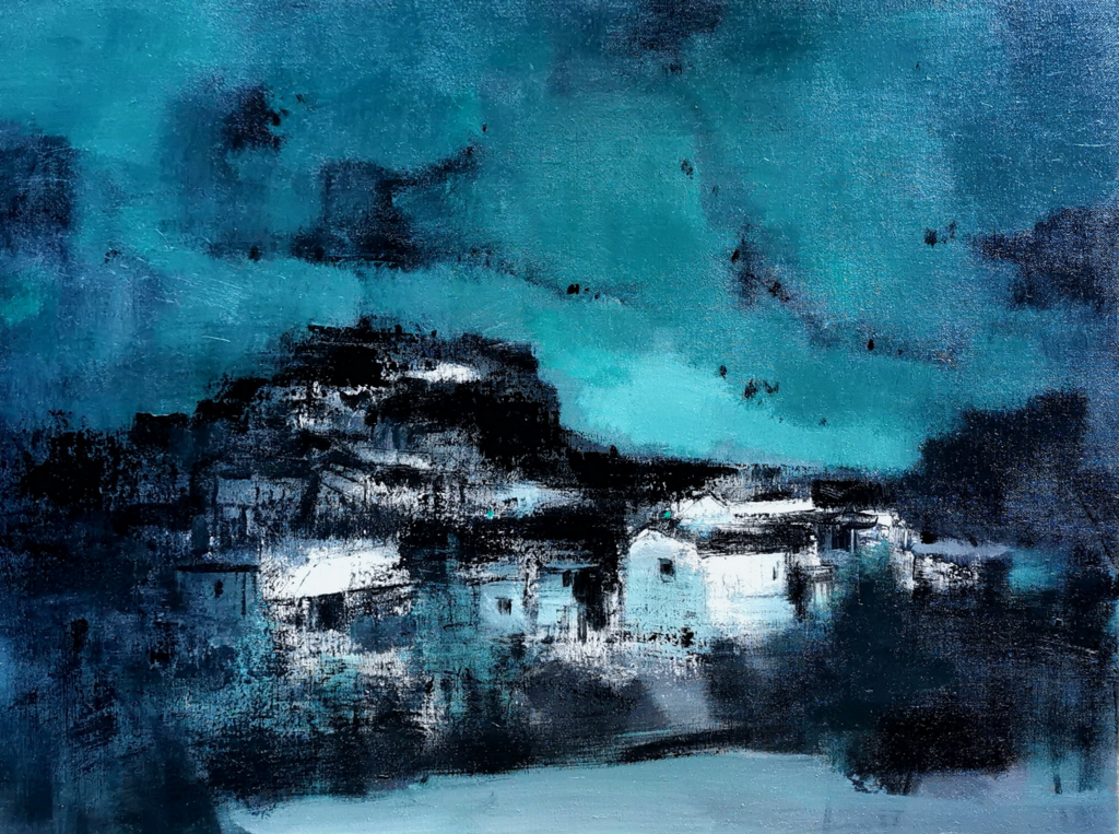 陈明春 《云上人家》 布面油画 60cm×80cm 2020年