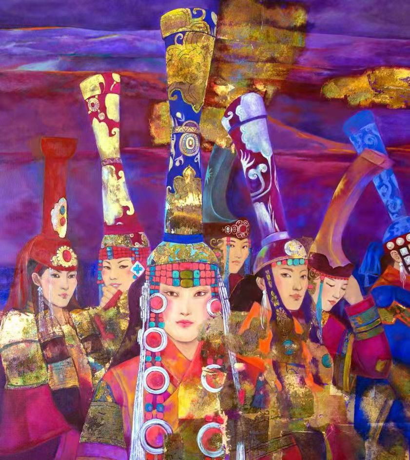乌兰《盛装》 综合材料  140cmx150cm  2017年