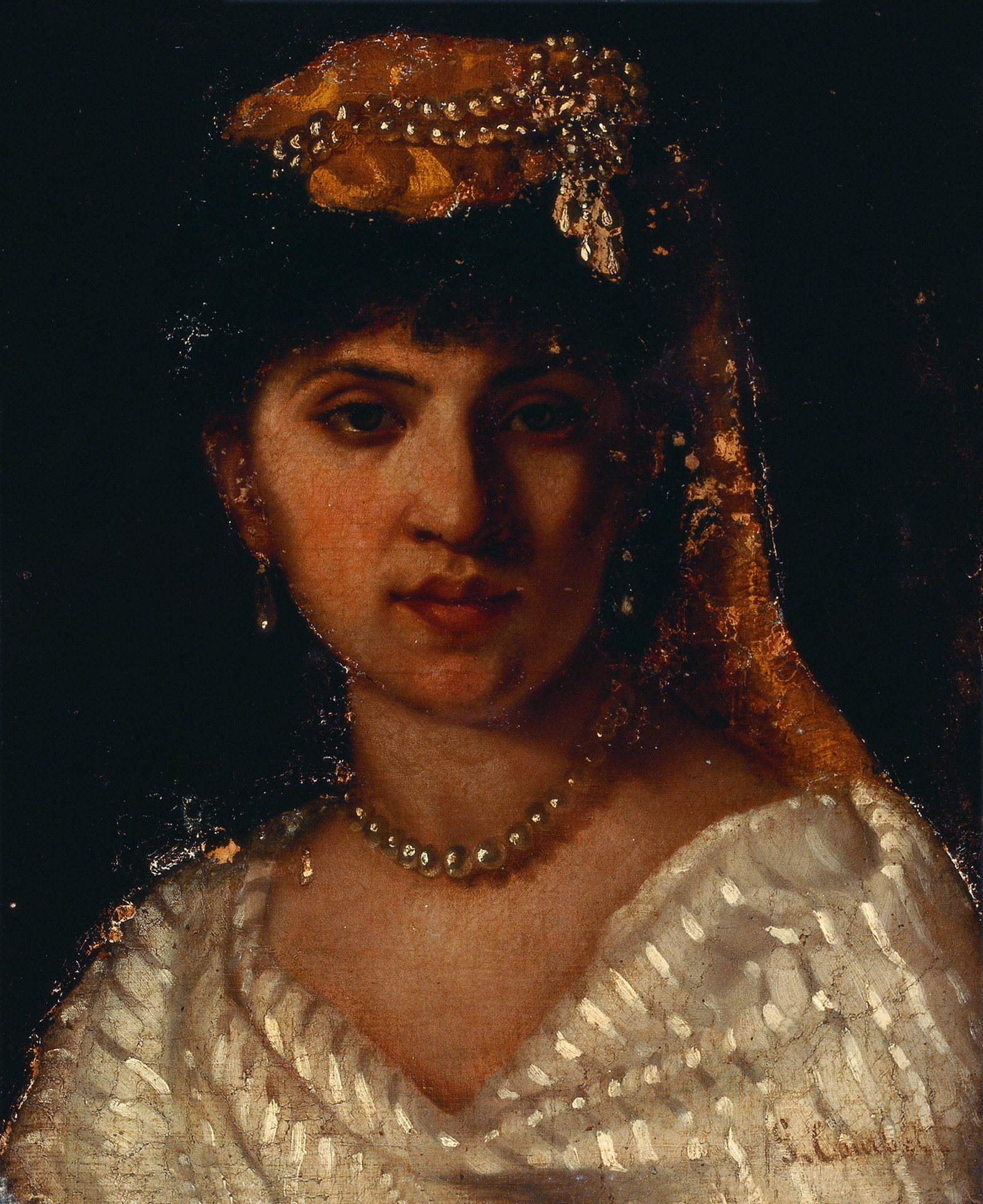 库尔贝 妇女头像 46×38cm 布面油彩 约十九世纪 中央美术学院美术馆藏-2M