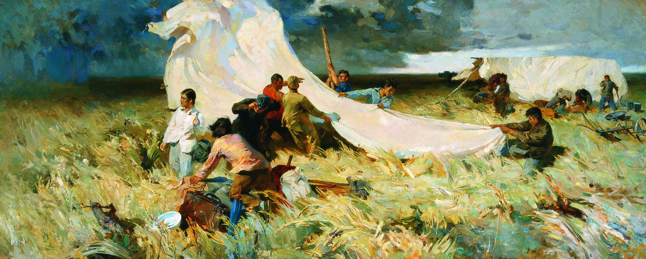 5 詹建俊 起家 140×348cm 布面油彩 1957年 中央美术学院美术馆藏-2M